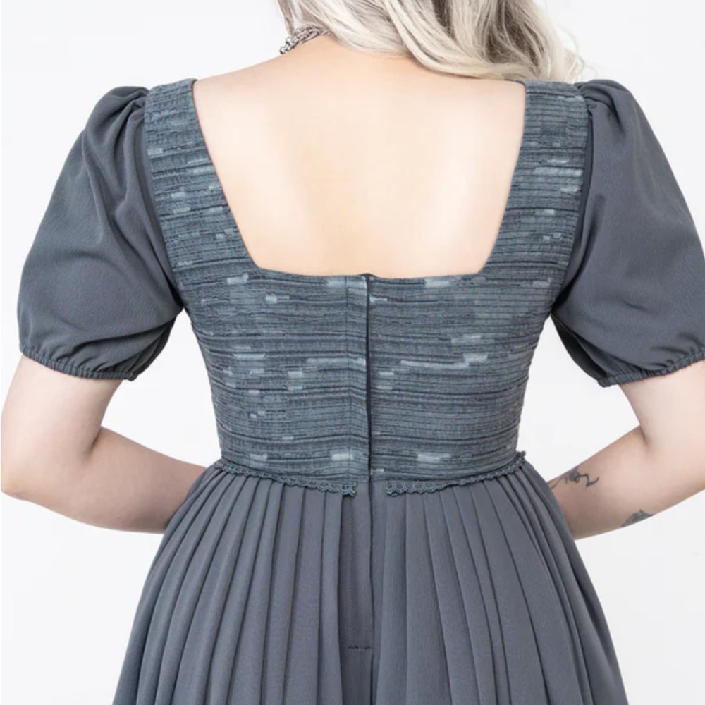 Disturbia Slain Puff Sleeve Corset Midi Dress - Picture 3 of 12